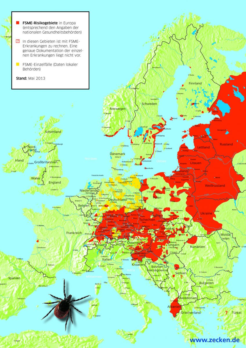 Zecken Borreliose Karte Europa | Karte